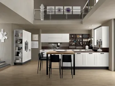 Cucina su misura angolare in larice bianco Memory di Febal