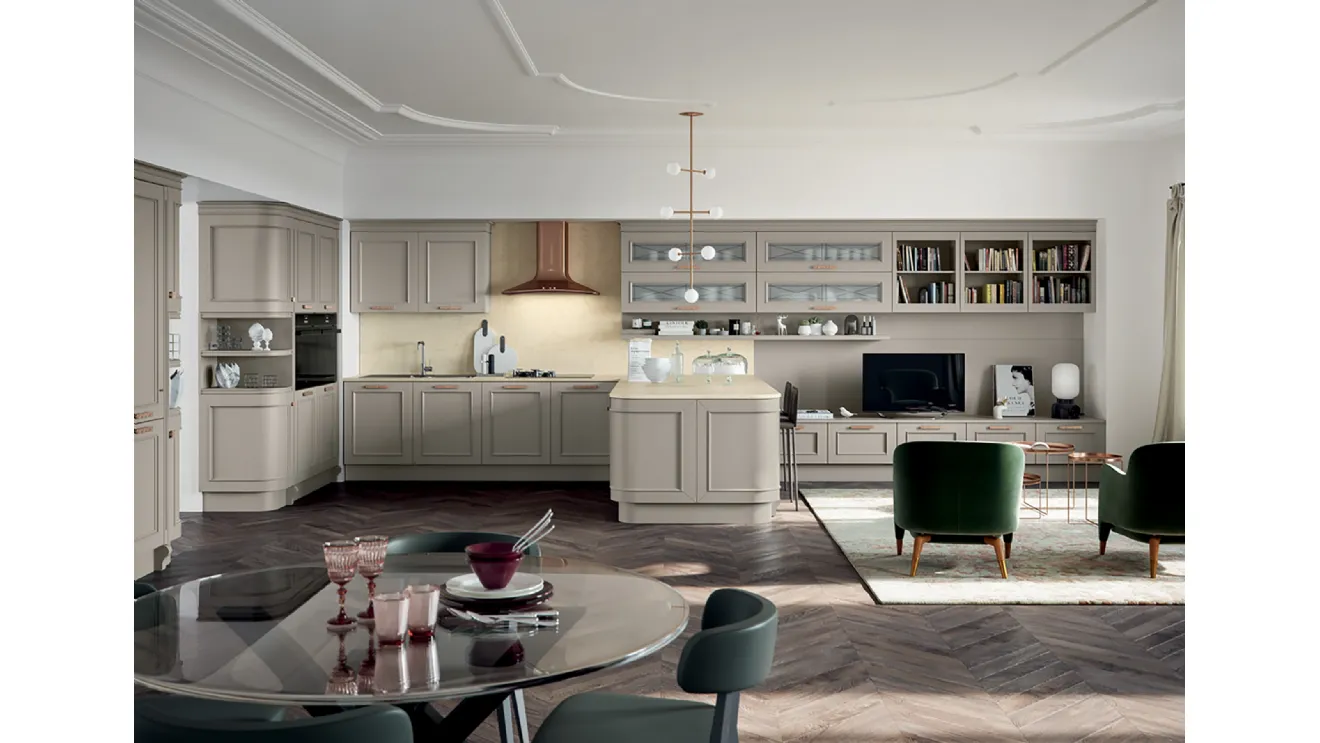 Cucina su misura angolare in laccato opaco Romantica 03 di Febal