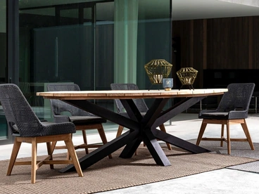 Tavolo in Teak e alluminio Palmdale di Bizzotto