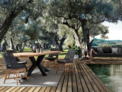 Tavolo in Teak riciclato e alluminio Ramsey di Bizzotto