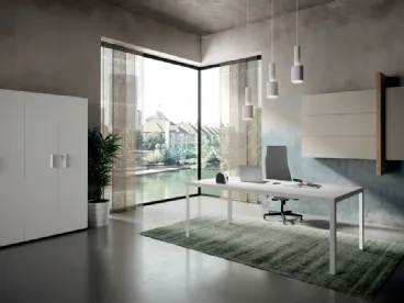 Scrivania Direzionale D1 02 in laccato bianco opaco di Colombini Office