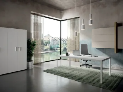 Scrivania Direzionale D1 02 in laccato bianco opaco di Colombini Office