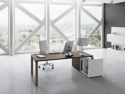 Scrivania Operativa Loft 06 in melaminico con gambe in metallo di Colombini Office