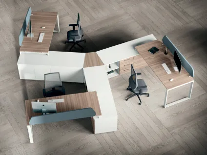 Scrivania Operativa Loft Lightness in melaminico e laccato di Colombini Office