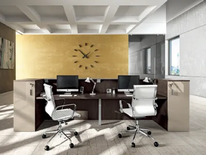 Bancone Reception GET IN 07 in melaminico e laccato lucido di Colombini Office